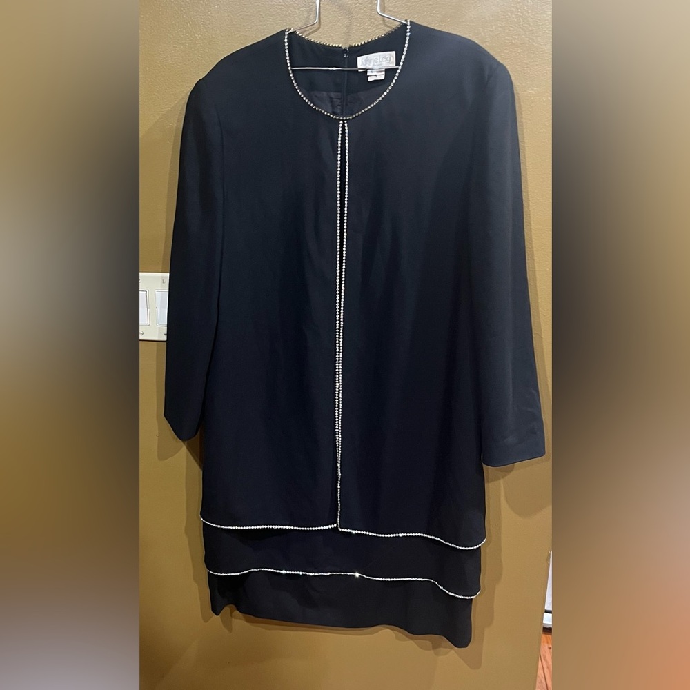 Stunning Junnie Leigh dress.  Size L/14. Black with Rhinestone Trim